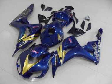 Cheapest 2006-2007 Dark Blue with Gold Stripe Honda CBR1000RR Motorcycle Fairing Kits