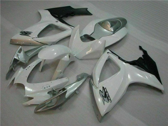 Cheapest 2006-2007 White Silver Suzuki GSXR 600/750 Motorcycle Fairing Kit