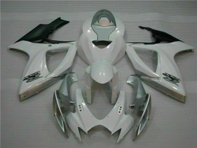 Cheapest 2006-2007 White Silver Suzuki GSXR 600/750 Motorcycle Fairing Kit