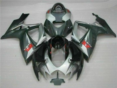 Cheapest 2006-2007 Silver Black Suzuki GSXR 600/750 Motorcycle Fairings Kits