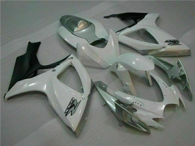 Cheapest 2006-2007 White Silver Suzuki GSXR 600/750 Motorcycle Fairings Kit