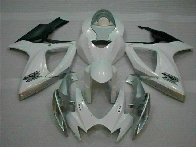 Cheapest 2006-2007 White Silver Suzuki GSXR 600/750 Motorcycle Fairings Kit