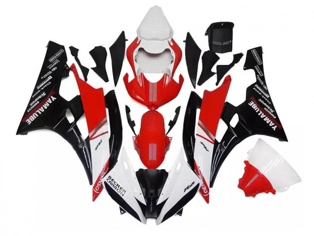 Cheapest 2006-2007 White Red Black Yamaha YZF R6 Replacement Fairings