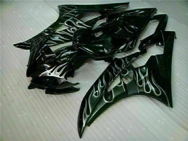 Cheapest 2006-2007 Silver Flame Black Yamaha YZF R6 Motor Fairings
