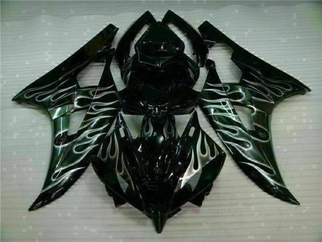 Cheapest 2006-2007 Silver Flame Black Yamaha YZF R6 Motor Fairings