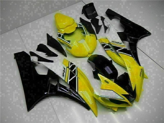 Cheapest 2006-2007 Yellow Black Yamaha YZF R6 Motorcycle Fairing Kit