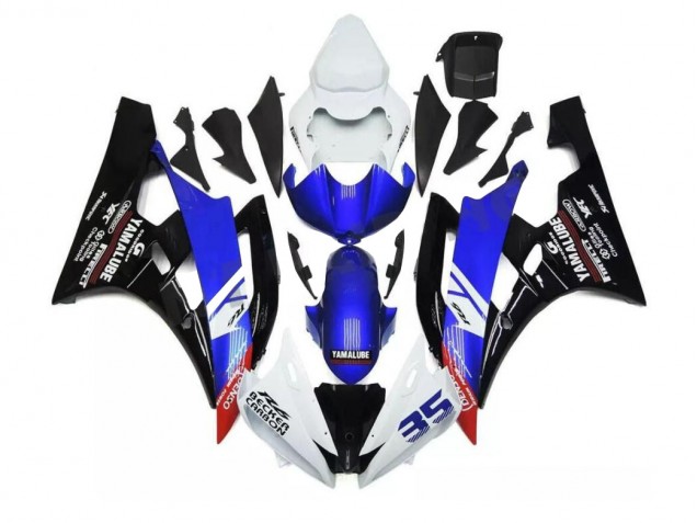 Cheapest 2006-2007 Blue White Yamaha YZF R6 Motorcycle Fairings Kit