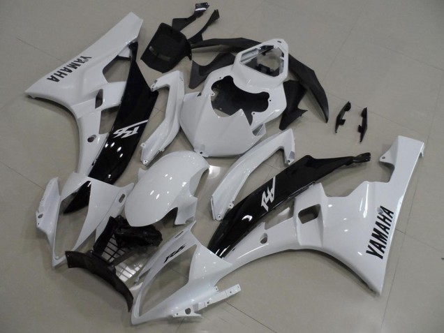 Cheapest 2006-2007 White and Black Yamaha YZF R6 Replacement Motorcycle Fairings