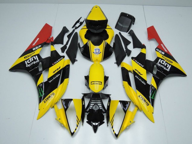 Cheapest 2006-2007 Yellow Black Monster Yamaha YZF R6 Motorcycle Bodywork