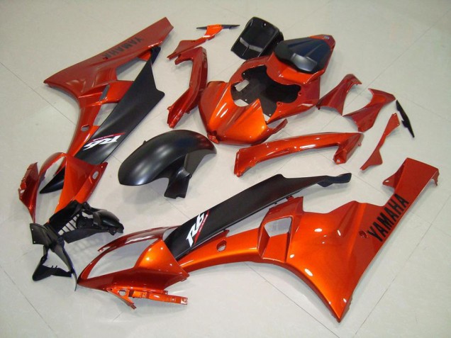 Cheapest 2006-2007 Orange Matte Black Yamaha YZF R6 Motorcycle Replacement Fairings