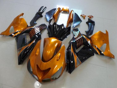 Cheapest 2006-2011 Brown and Black No Sticker Kawasaki ZX14R ZZR1400 Motorcycle Fairing Kits