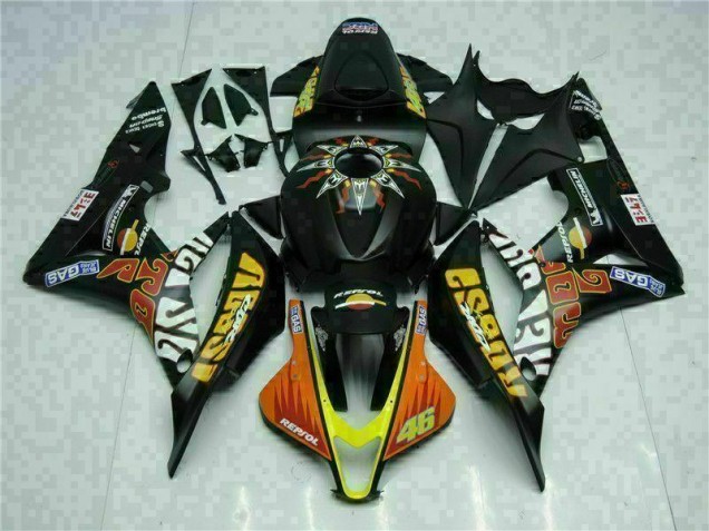 Cheapest 2007-2008 Black Yellow Repsol 46 Honda CBR600RR Motorcycle Bodywork Cheapest 2007-2008 Black Yellow Repsol 46 Honda CBR600RR Motorcycle Bodywork