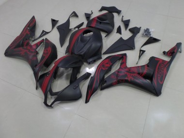 Cheapest 2007-2008 Matte Black Red Skull with Stripe Honda CBR600RR Motorcycle Fairing