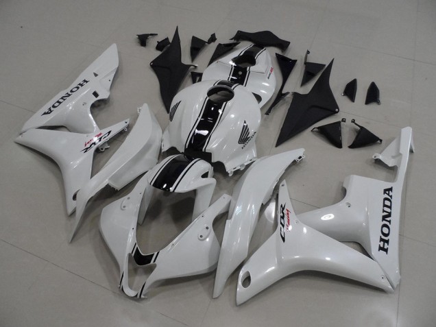 Cheapest 2007-2008 Pearl White with Black Stripe Honda CBR600RR Bike Fairings