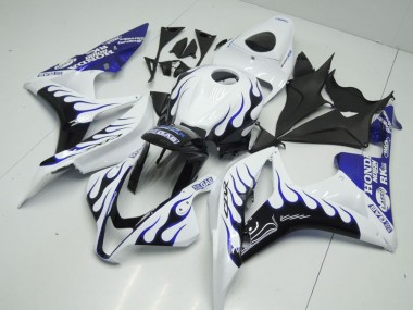 Cheapest 2007-2008 White Blue Flame Honda CBR600RR Bike Fairings