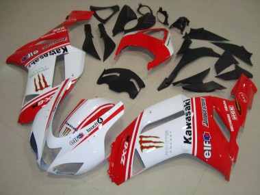 Cheapest 2007-2008 Red and White Kawasaki ZX6R Bike Fairing