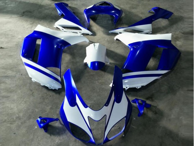 Cheapest 2007-2008 Blue White Kawasaki ZX6R Motorcycle Replacement Fairings