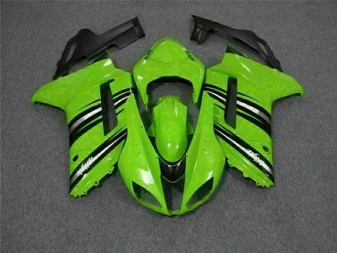 Cheapest 2007-2008 Green Black Kawasaki ZX6R Motorcycle Fairings Kit