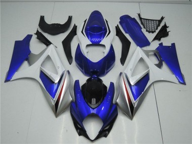 Cheapest 2007-2008 Blue White Suzuki GSXR 1000 K7 Motorcycle Fairings