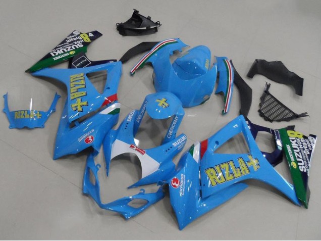 Cheapest 2007-2008 Light Blue Rizla Suzuki GSXR 1000 K7 Motorcycle Fairings Kit