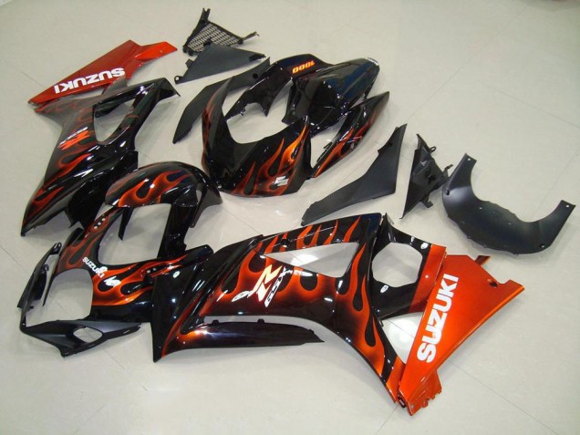 Cheapest 2007-2008 Orange Flame Suzuki GSXR 1000 K7 Motorbike Fairing Kits
