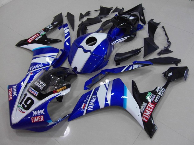 Cheapest 2007-2008 White Blue Yamaha YZF R1 Moto Fairings