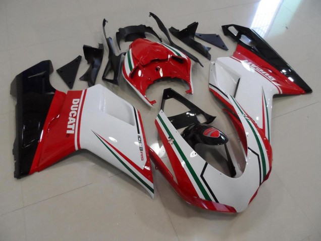 Cheapest 2007-2014 Red White Ducati 848 1098 1198 Motorcycle Fairings Kit Cheapest 2007-2014 Red White Ducati 848 1098 1198 Motorcycle Fairings Kit