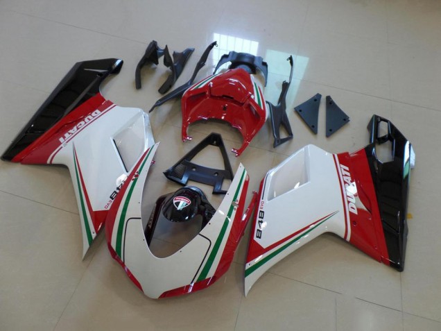 Cheapest 2007-2014 White Red Ducati 848 1098 1198 Bike Fairing Kit Cheapest 2007-2014 White Red Ducati 848 1098 1198 Bike Fairing Kit