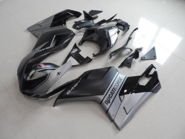 Cheapest 2007-2014 Matte Black Sliver OEM Style Ducati 848 1098 1198 Motorbike Fairings