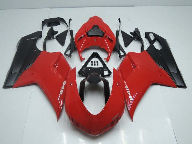 Cheapest 2007-2014 OEM Style Red with Matte Black Side Ducati 848 1098 1198 Motor Bike Fairings