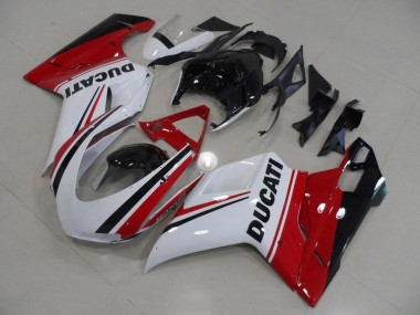 Cheapest 2007-2014 Red White Black Ducati 848 1098 1198 Bike Fairing Kit