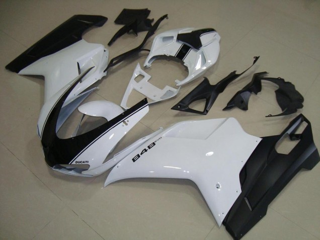Cheapest 2007-2014 White Matte Black Ducati 848 1098 1198 Motorcycle Fairing