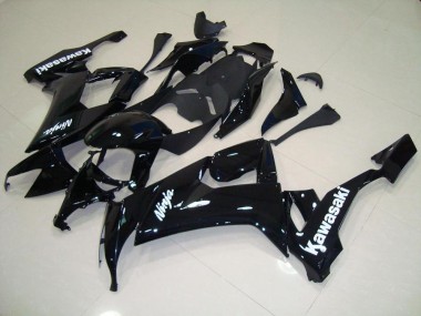 Cheapest 2008-2010 Glossy Black with White Sticker Kawasaki ZX10R Motorcycle Fairing Kit