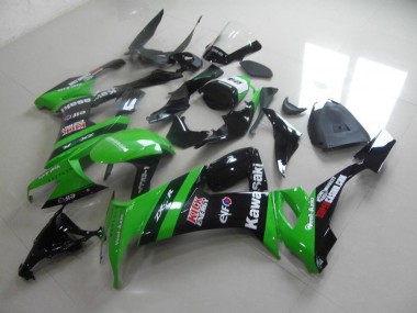 Cheapest 2008-2010 Green Black Kick Kawasaki ZX10R Replacement Motorcycle Fairings