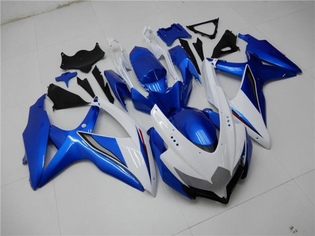 Cheapest 2008-2010 White Blue Suzuki GSXR 600/750 Replacement Fairings