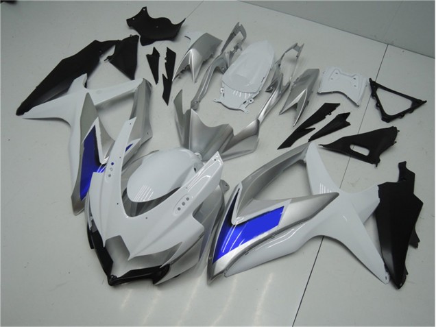 Cheapest 2008-2010 White Silver Blue Suzuki GSXR 600/750 Motorcycle Fairings Kit