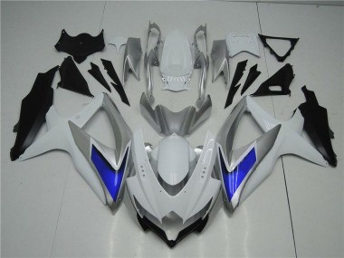 Cheapest 2008-2010 White Silver Blue Suzuki GSXR 600/750 Motorcycle Fairings Kit