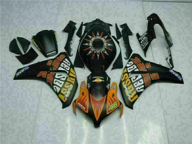 Cheapest 2008-2011 Orange Black Honda CBR1000RR Motorcyle Fairings