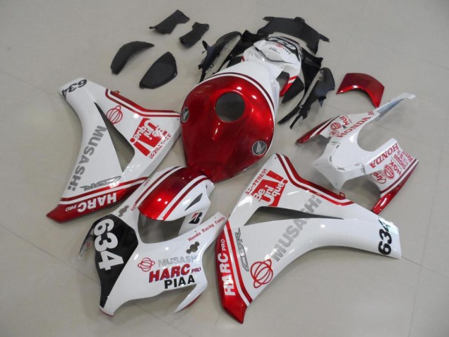 Cheapest 2008-2011 White Red HARC Pro PIAA 634 Honda CBR1000RR Motor Fairings