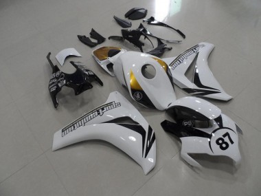 Cheapest 2008-2011 Black and White and Gold Honda CBR1000RR Bike Fairings