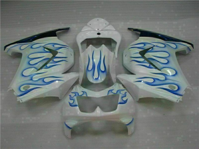 Cheapest 2008-2012 White Blue Flame Kawasaki EX250 Motorcycle Bodywork Cheapest 2008-2012 White Blue Flame Kawasaki EX250 Motorcycle Bodywork