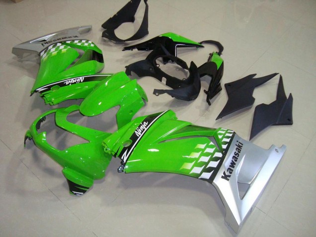 Cheapest 2008-2012 Green Silver Kawasaki ZX250R Motorcycle Fairings Kit Cheapest 2008-2012 Green Silver Kawasaki ZX250R Motorcycle Fairings Kit