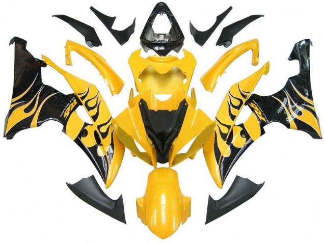 Cheapest 2008-2016 Yellow Black Flame R6 Yamaha YZF R6 Replacement Motorcycle Fairings Cheapest 2008-2016 Yellow Black Flame R6 Yamaha YZF R6 Replacement Motorcycle Fairings