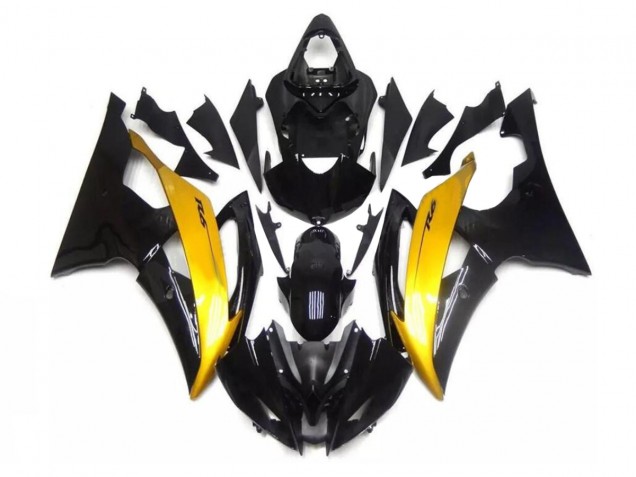 Cheapest 2008-2016 Black Gold Yamaha YZF R6 Motorcycle Fairing Kits