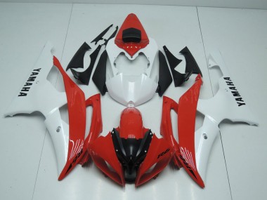Cheapest 2008-2016 Red and Pearl White Yamaha YZF R6 Motorcycle Replacement Fairings