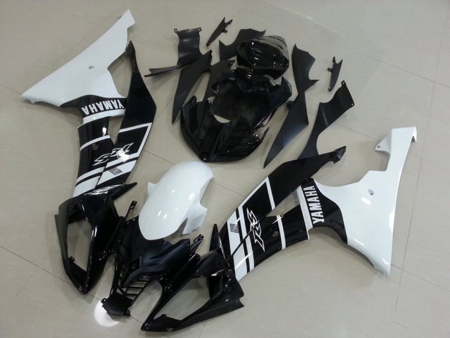 Cheapest 2008-2016 White and Black Yamaha YZF R6 Motorcycle Fairings