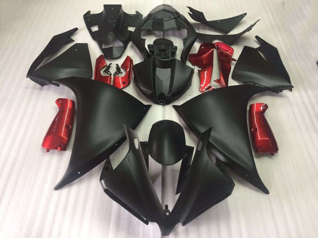 Cheapest 2009-2011 Matte Black Glossy Red Yamaha YZF R1 Motorcycle Fairings Kit