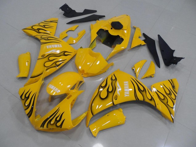 Cheapest 2009-2011 Yellow Black Flame Yamaha YZF R1 Motorcycle Fairings