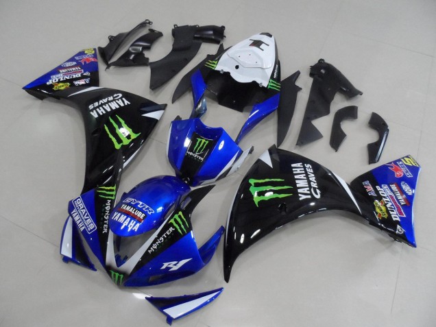 Cheapest 2009-2011 Blue Black Monster Yamaha YZF R1 Bike Fairings Cheapest 2009-2011 Blue Black Monster Yamaha YZF R1 Bike Fairings