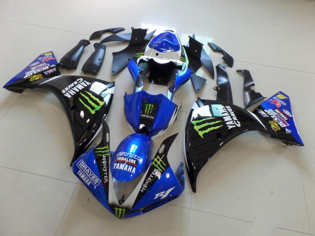 Cheapest 2009-2011 Blue Black Monster Yamaha YZF R1 Motorbike Fairing